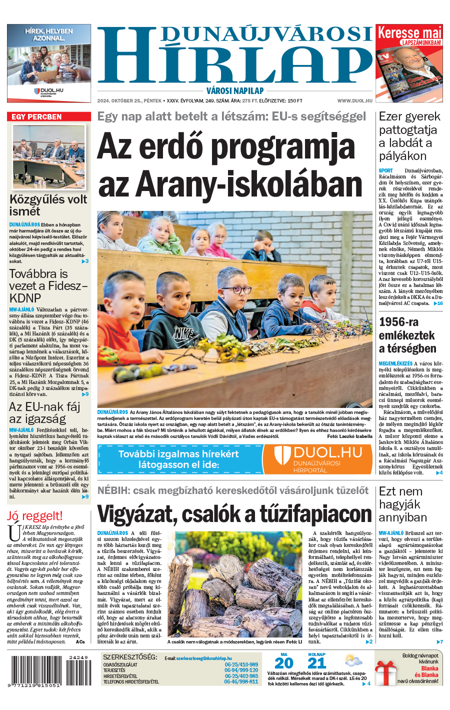 Lapszám: 2024.10.25. + melléklet